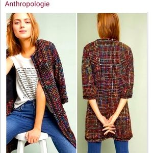 Anthropologie Ett Twa Tweed Berwyn Rainbow Jacket, size XS
